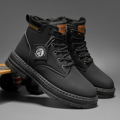 A Pair of Fashionable Men's Boots, Outdoor Warm, Sports Casual Trendy Versatile Shoes for Man