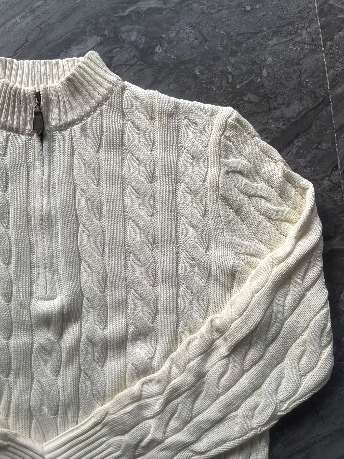 Men'S Casual Knit Sweater with a Half-Zip And Stand Collar, Perfect for a Relaxed Autumn And Winter Style