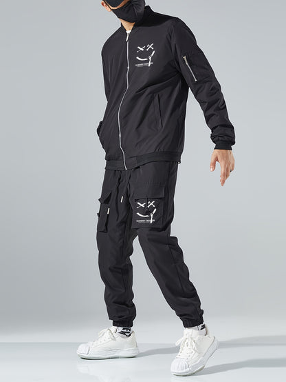 Men's Casual Minimalist Jacket and Trousers Suit