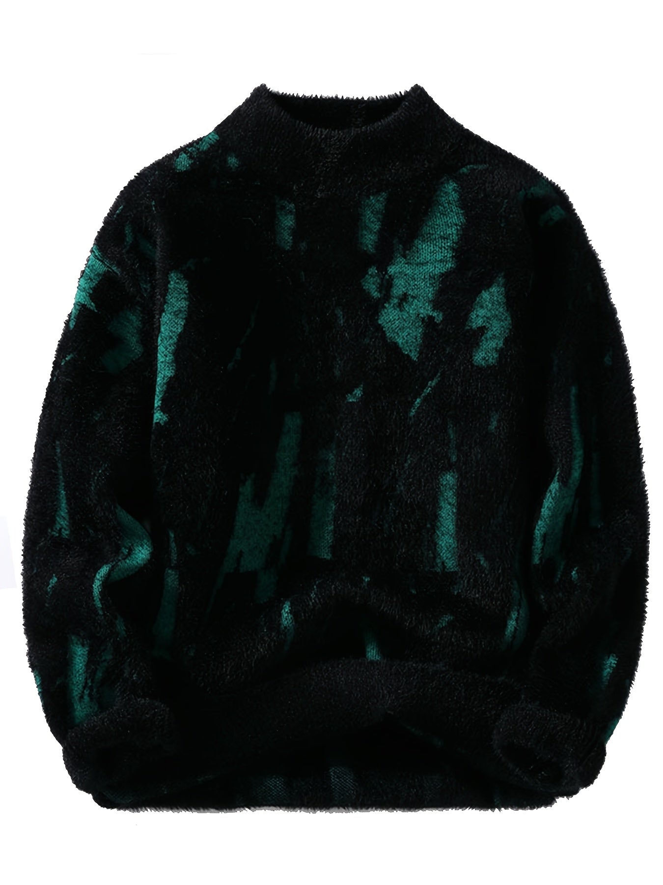 Men'S Soft Knit Sweater | Crew Neck, Thickened, Warm, Casual Style, Color Block Pattern, Fall/Winter Season, Regular Fit for Teen