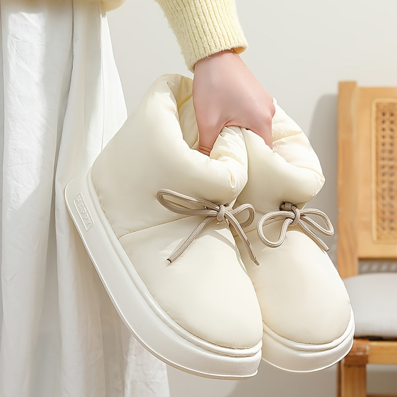 Men'S & Women'S Slip-On Snow Boots - Winter Warmth with Plush Lining, Soft Fabric Upper & Cushioned EVA Sole, Round Toe Short Ankle Boots for Indoor/Outdoor Use, Unisex Casual Footwear in Black/Gray/Navy Blue - All-Season Com