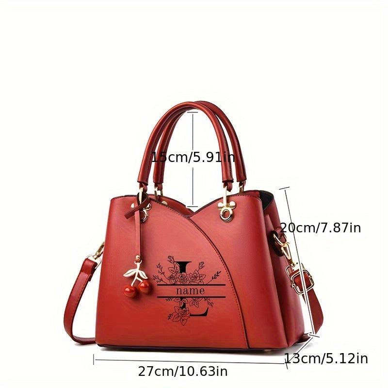 Personalized Large 26-Letter Elegant Tote Bag with Tassel