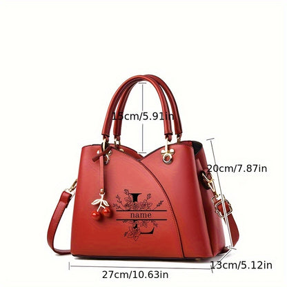 Personalized Large 26-Letter Elegant Tote Bag with Tassel