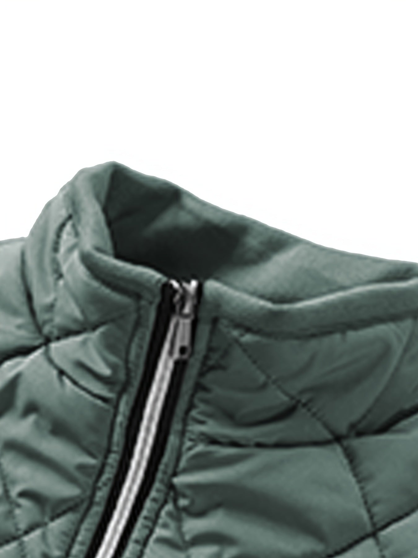Men'S Lightweight Quilted Jacket - Solid Color Stand Collar Winter Coat with Pockets, Casual Regular Fit for Cold Weather, Versatile Outerwear, Durable Outerwear