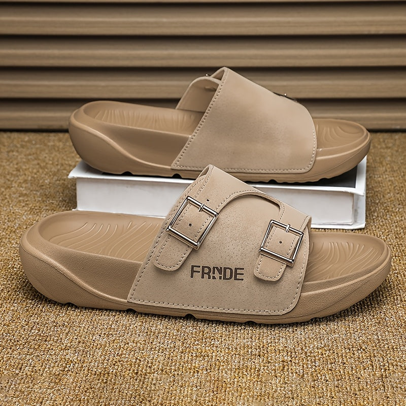 Unisex Casual Slip-On Slippers with Adjustable Straps & Non-Slip Soles