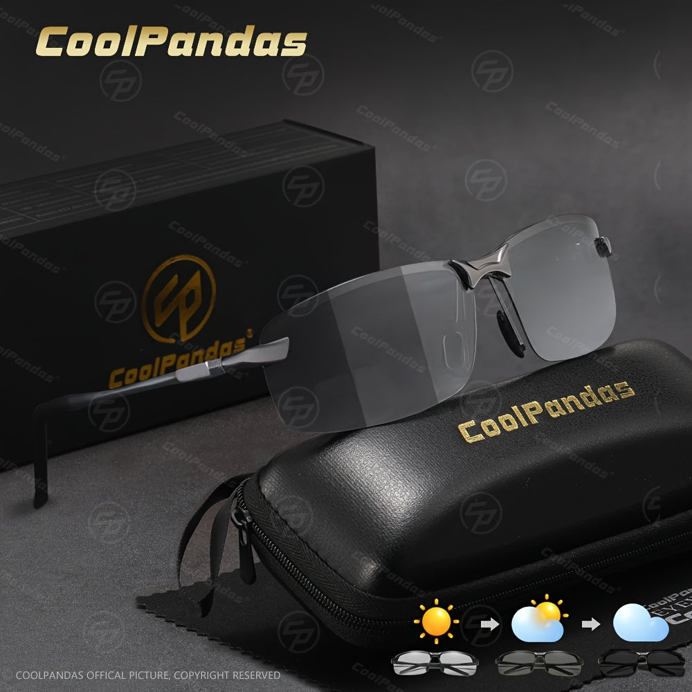 Men Women Polarized Photochromic Sunglasses Stainless Steel Frame