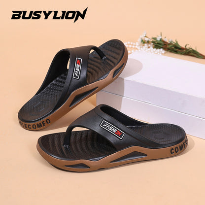 Men's Lightweight Fashion Sandals with Letter Print - Open Toe