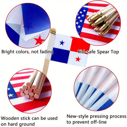 12pcs Mini Panama Handheld Flags 12.7x20.3 cm Polyester
