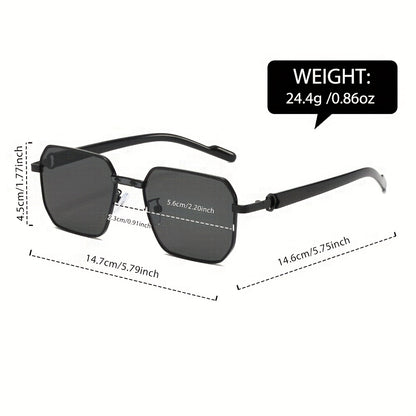 Unisex Black Polygonal Sunglasses with UV400 Protection