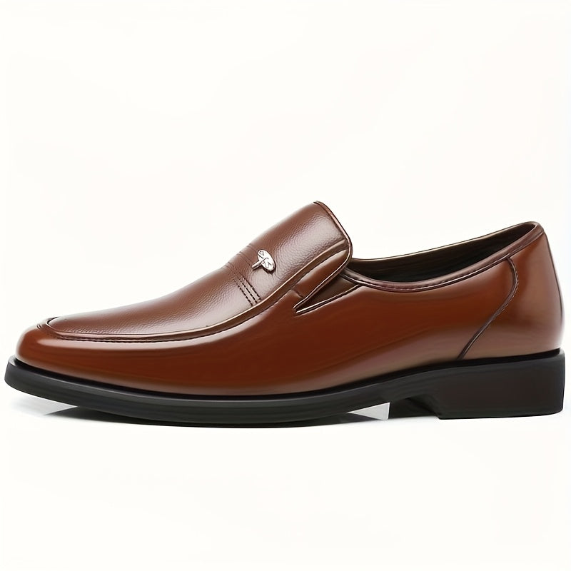 Men's Breathable Pointed Toe Oxford Shoes, Slip-On Formal & Casual