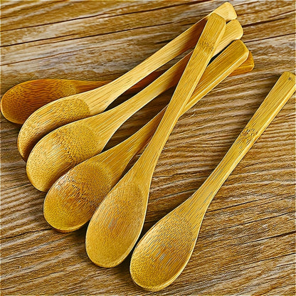 6pcs Wooden Spoon Set, Long Handle, Durable Kitchen Utensils for Coffee, Honey, Ice Cream & Desserts, Anti-Scald, Material