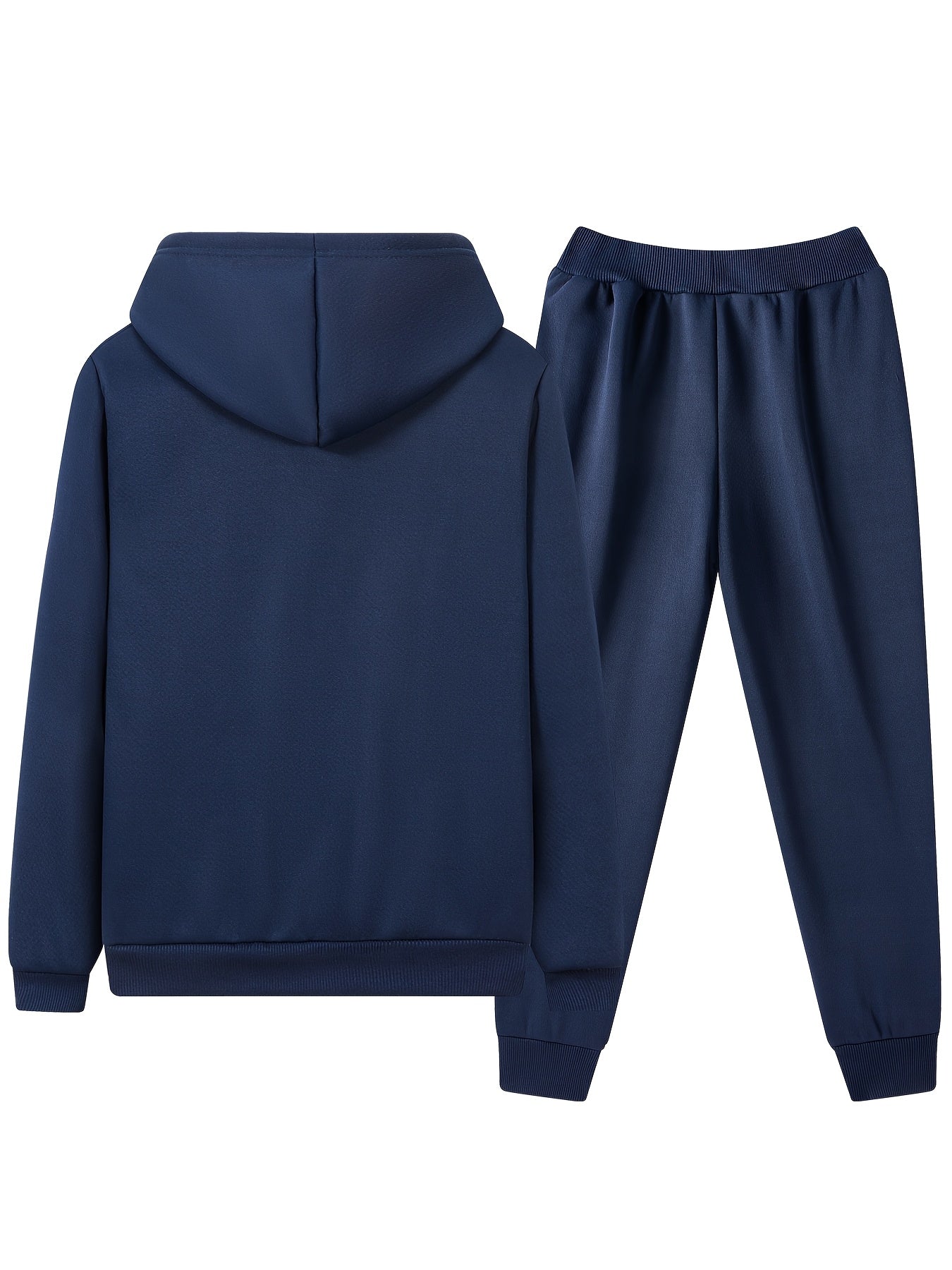 2pcs Boys' Fashion Fleece-Lined Thickened Jacket + Pants Set, Stylish Zip-Up Hoodie and Casual Sportswear Outfit for Autumn/Winter, Perfect Gift, Perfect for Outdoor, Autumn/winter Coat For Boy, Sportswear Suit For Boy, Boy C