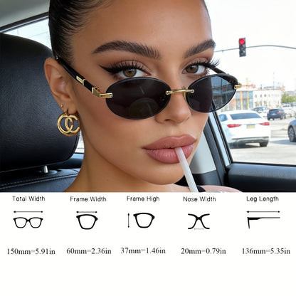 Women's Retro Rimless Square Black Glasses for Daily Wear