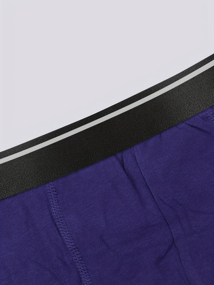 Men's 4-Pack Cotton Stretch Trunk Underwear with Wide Elastic Band