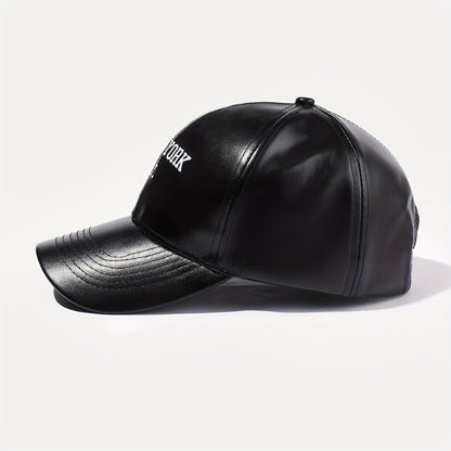 Unisex PU Leather Baseball Cap Adjustable Breathable Style