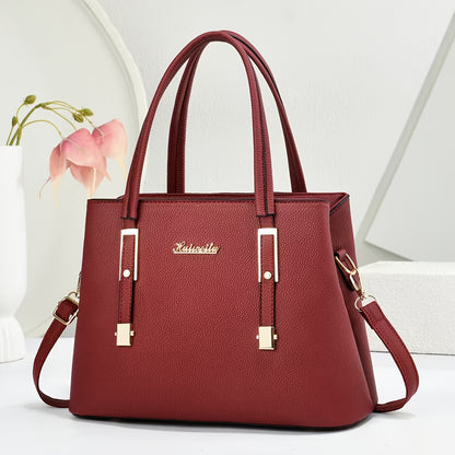 Elegant Women's PU Tote Bag with Removable Strap