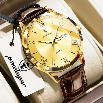 Men's Casual Quartz Watch with Luminous Dial & Date