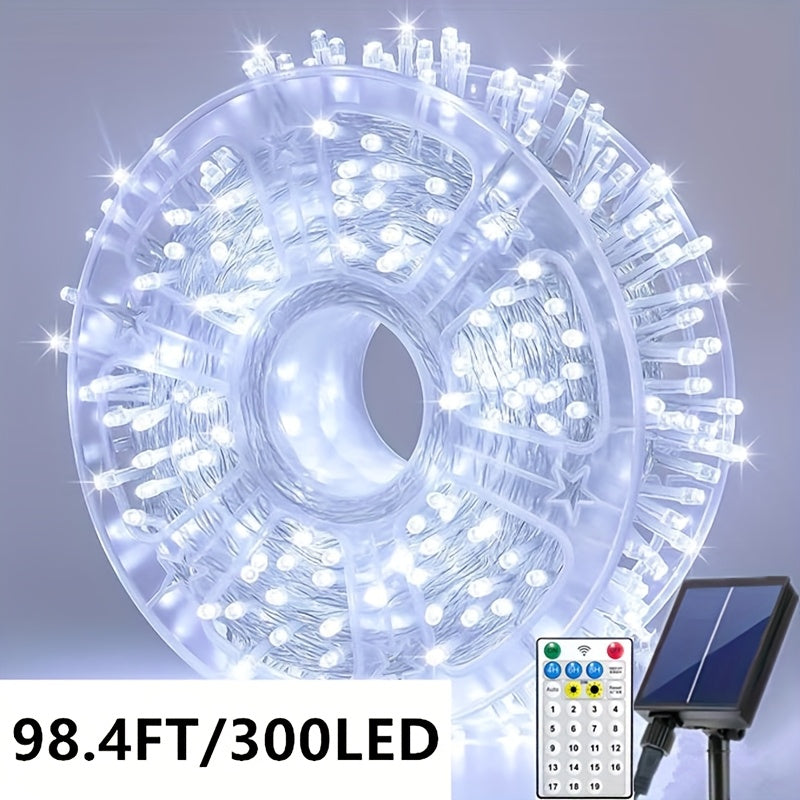 Solar Remote Control 19 Modes Outdoor Festival Party Decorations Garden Corridor Decoration Christmas Halloween Lights Wedding Proposal Scene New Year Decoration