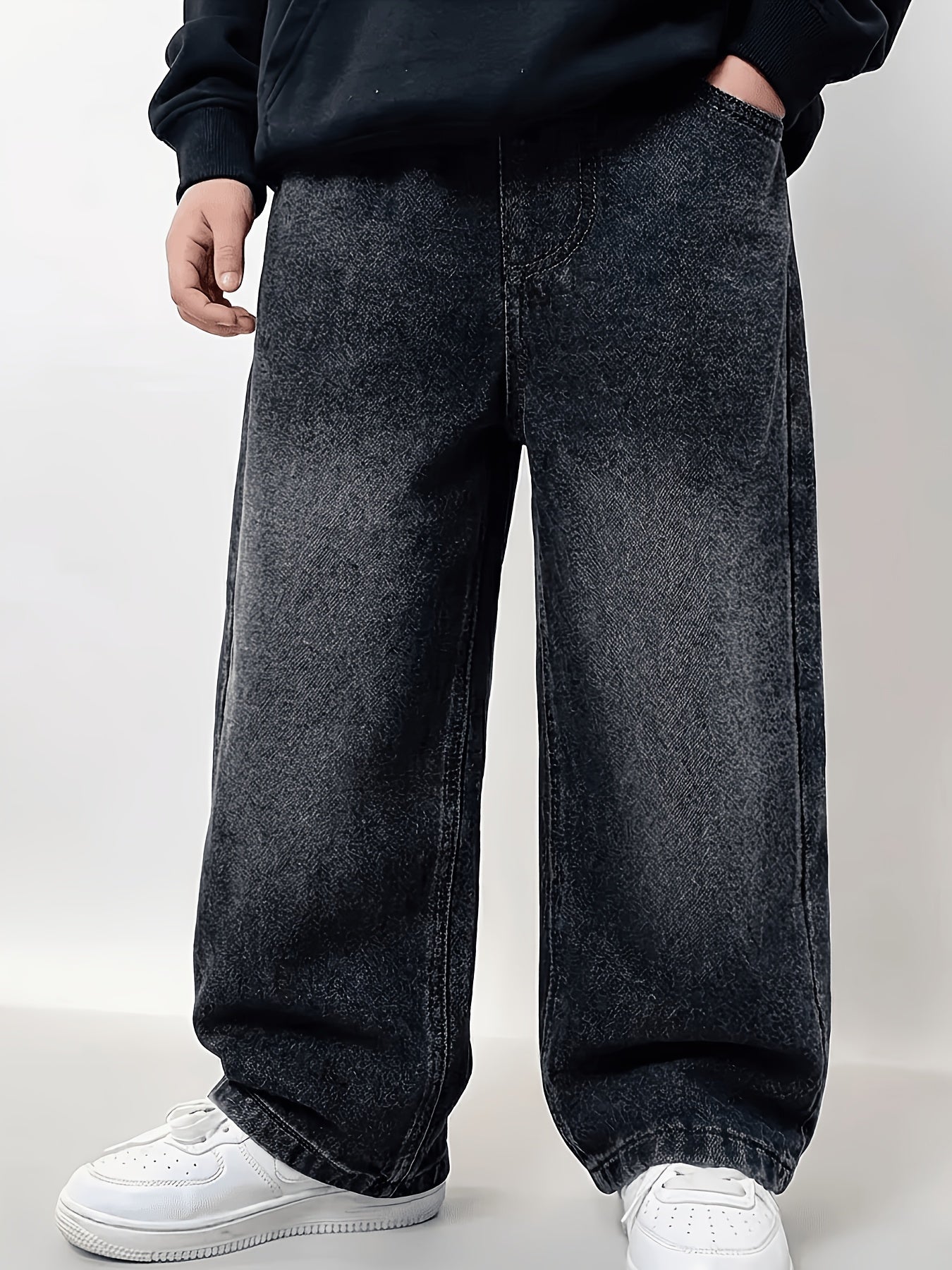 Boys' Casual Cotton Blend Jeans Straight Fit for Spring/Fall