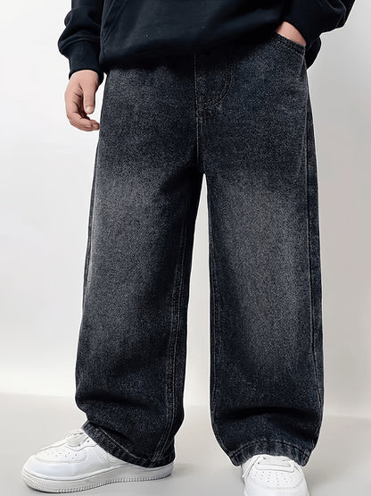 Boys' Casual Cotton Blend Jeans Straight Fit for Spring/Fall