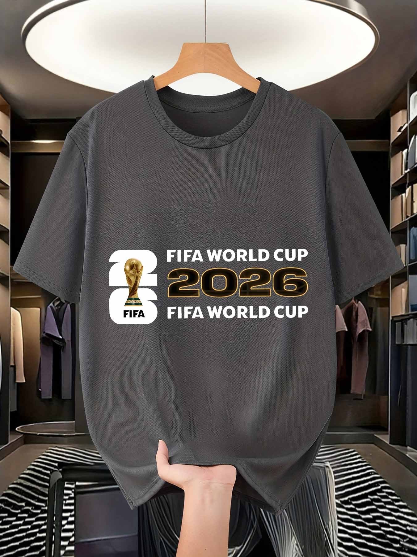 Men's FIFA World Cup 2026 Mesh T-Shirt, Casual Sporty Style