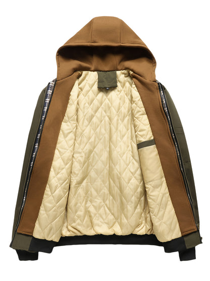 Men's Preppy Hooded Jacket Casual Spring Autumn Outerwear