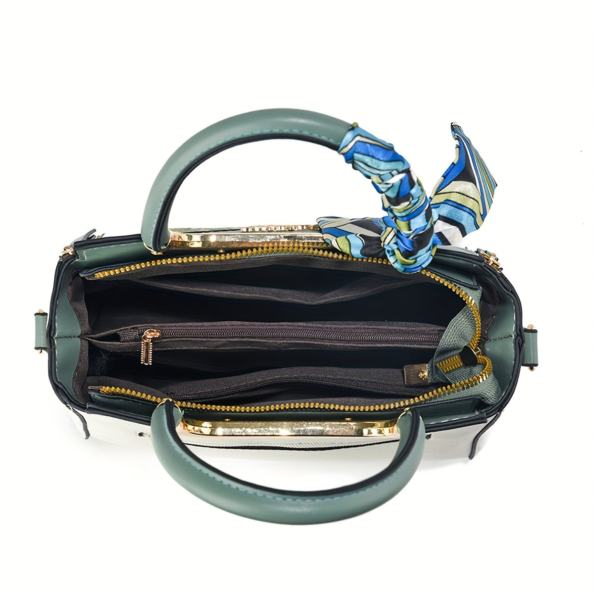 Embroidered Colorful Wo 'S Handbag with Random Scarf Color, Business Spring/Summer Date, Casual Travel, Mother'S Day Gift, Large Capacity, Middle-Aged, Commuting, Contrast Color