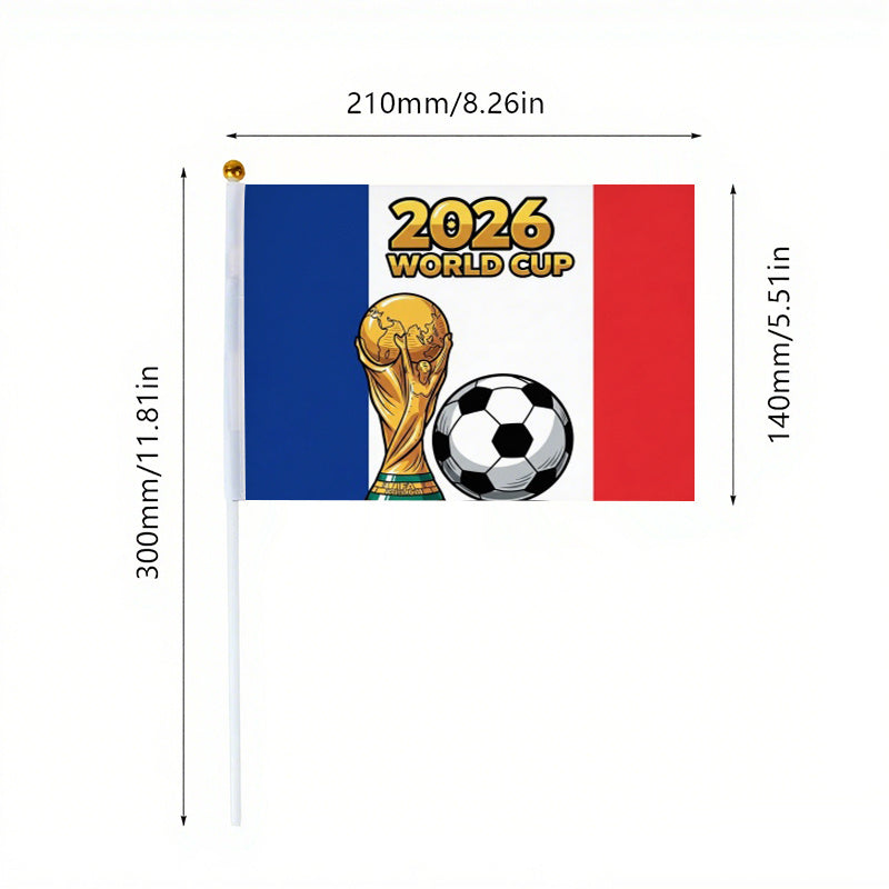 2026 World Cup Fan Handheld Banner with Trophy and French Flag
