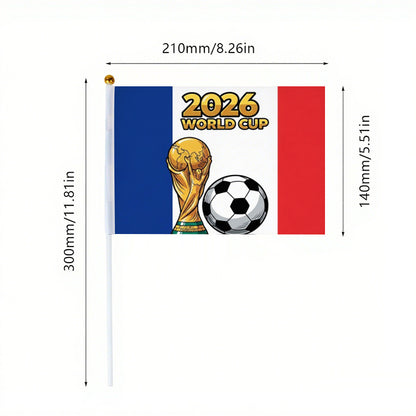 2026 World Cup Fan Handheld Banner with Trophy and French Flag