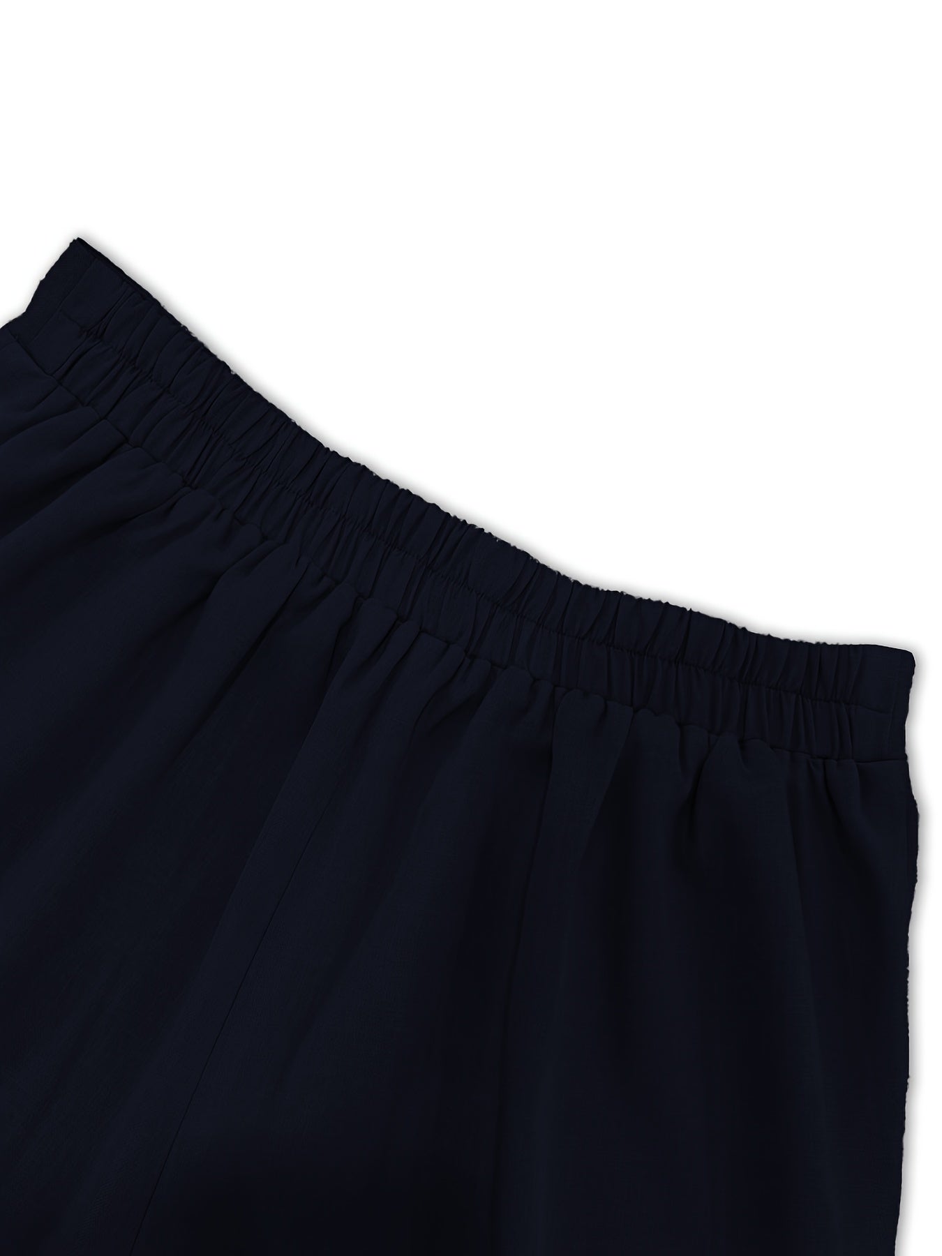 Women's Fashionable Set in Solid Color Top with Straight-Leg Pants, 2pcs Set for Elegant Style