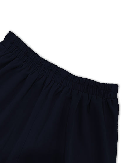 Women's Fashionable Set in Solid Color Top with Straight-Leg Pants, 2pcs Set for Elegant Style