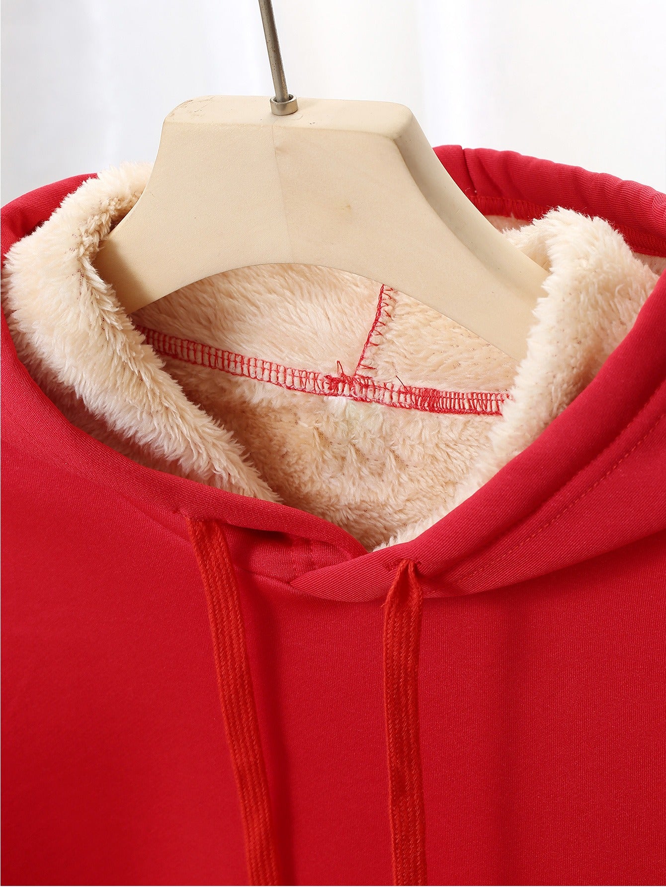 Women's Fleece-Lined Hooded Christmas Sweatshirt with Ho Ho Ho & Merry Christmas Print, Plush Fleece Jacket, Warm Winter Coat, Thick Polyester Outer Layer, Machine Washable Holiday Sweater for Xmas Parties & Winter Outfits, W