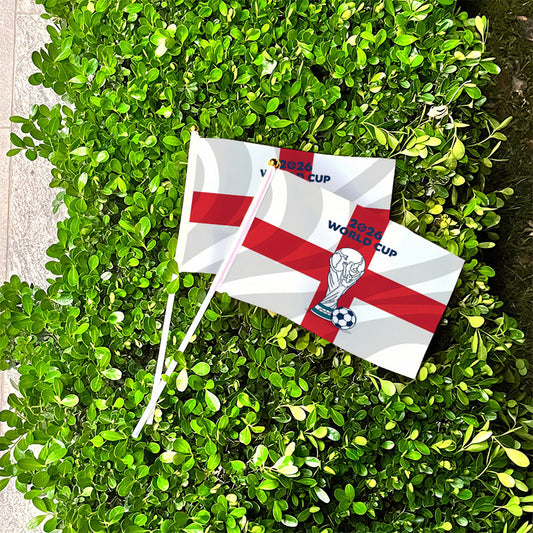 2026 World Cup Fan Banner with Golden Cup and England Flag - ayq