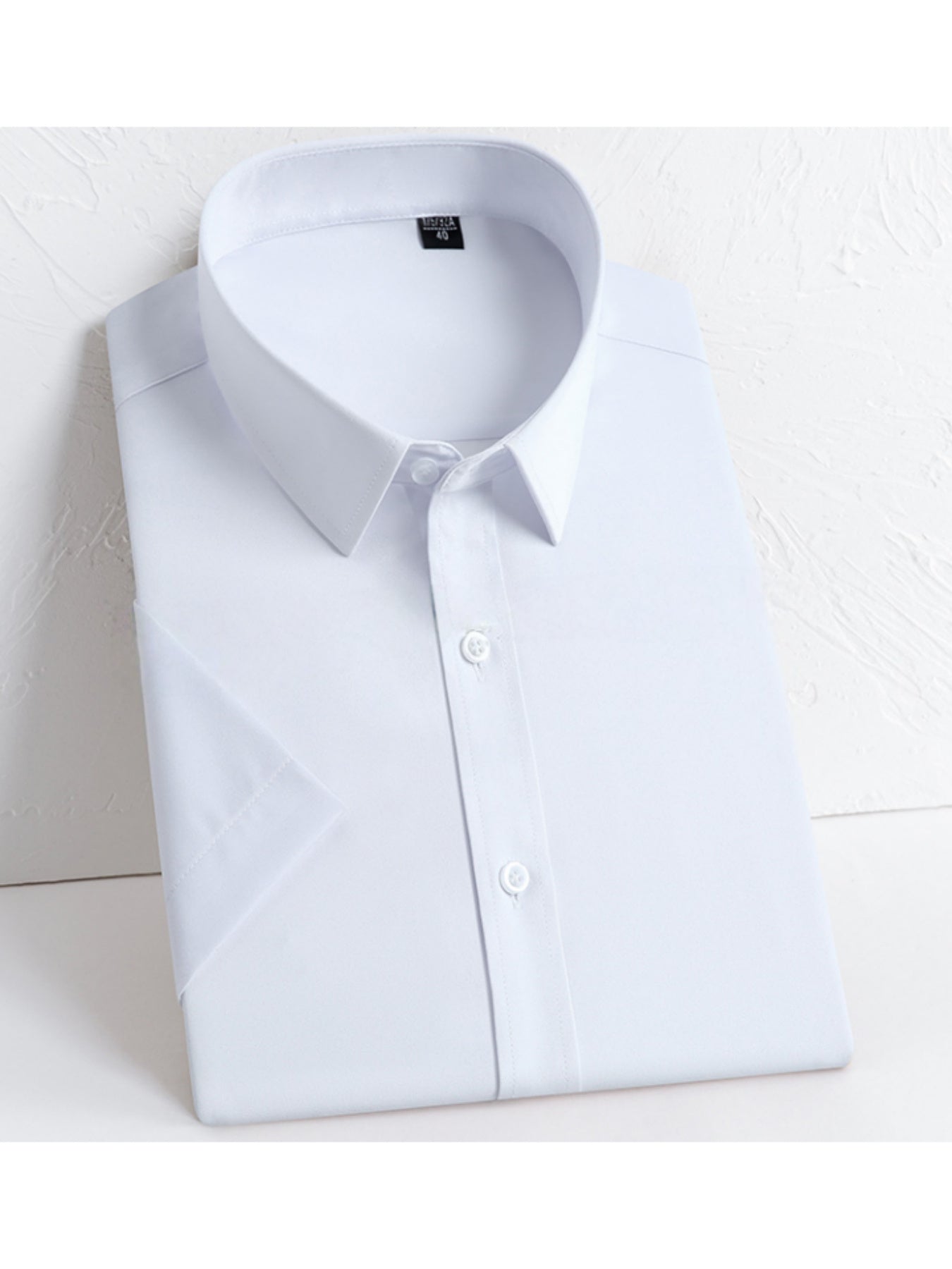 Men's Summer Slim Fit Short Sleeve Lapel Shirt Cotton Blend