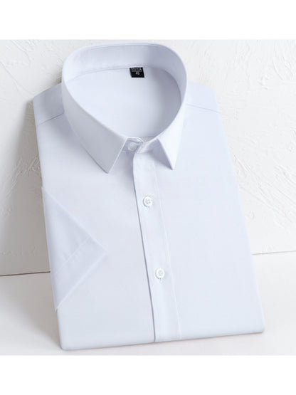 Men's Slim Fit Summer Short-Sleeve Cotton Blend Shirt
