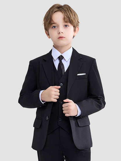 Boys' Slim Fit Single-Breasted Blazer for Spring & Autumn