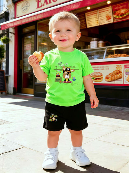 Baby Boy 2-Piece Casual Summer Outfit with Printed T-Shirt & Shorts - ayq