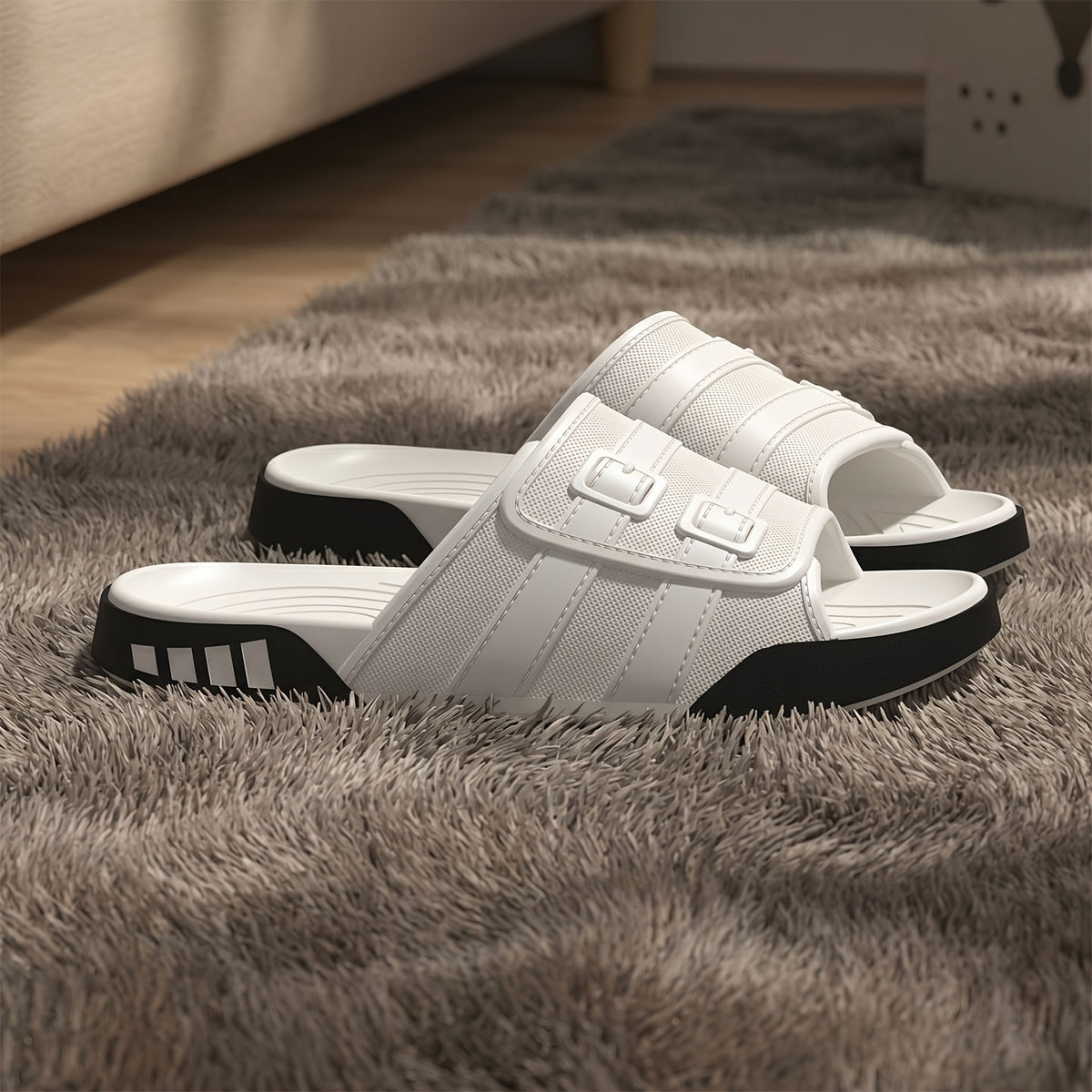 Vintage Wide-Fit EVA Slip-On Slippers for Indoor & Casual Use