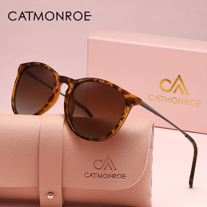 Women’s Oval Retro Leopard Print Lightweight Sunglasses