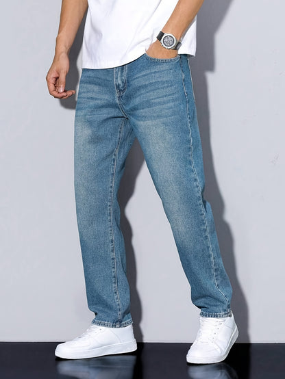 Casual Boyfriend Fit Blue Denim Jeans for Teen Boys