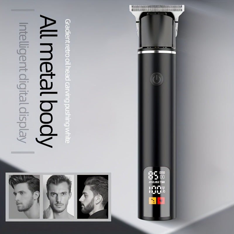 Men's Hair Trimmer, Hair Salon Electric Hair Clipper, USB Fast Charging, Men's Shaver, Shaving Scissors, Home Hairdressing Tools, Men's Facial, Comes with 6 Size Limit Combs, Surprise Gifts - ayq