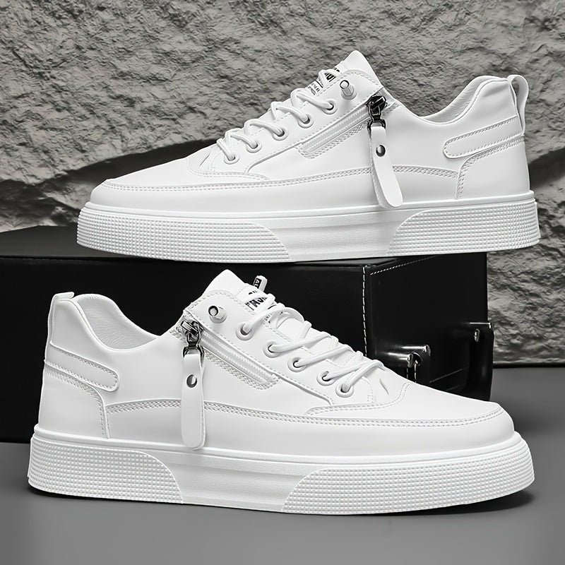 Men's Casual Side-Zip Sneakers Lightweight Low-Top Shoes