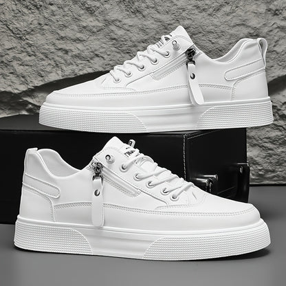 Men's Casual Side-Zip Sneakers Lightweight Low-Top Shoes