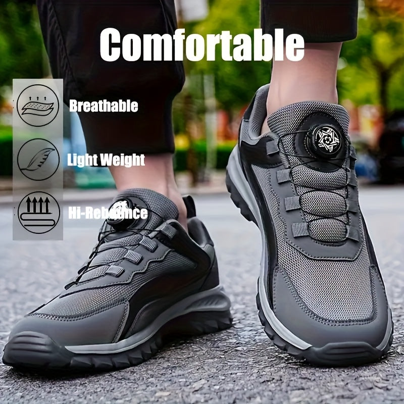 Men'S Lightweight Breathable Outdoor Walking Shoes - Low-Top Comfortable Sneakers with EVA Cushioning, Fabric Upper  Sole for Hiking, Jogging, Casual Wear - Black/White Striped Design, Hiking Shoes, Jogging Footwear, Stylish