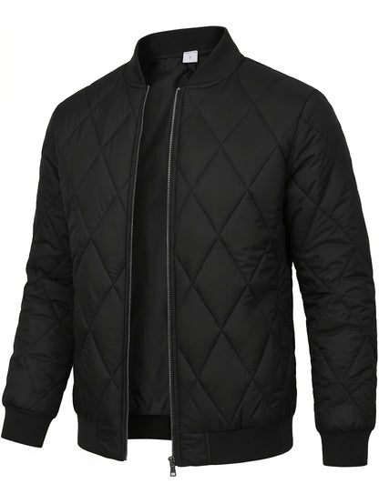 Men's Casual Baseball Collar Jacket - Warm Windproof Fall Coat