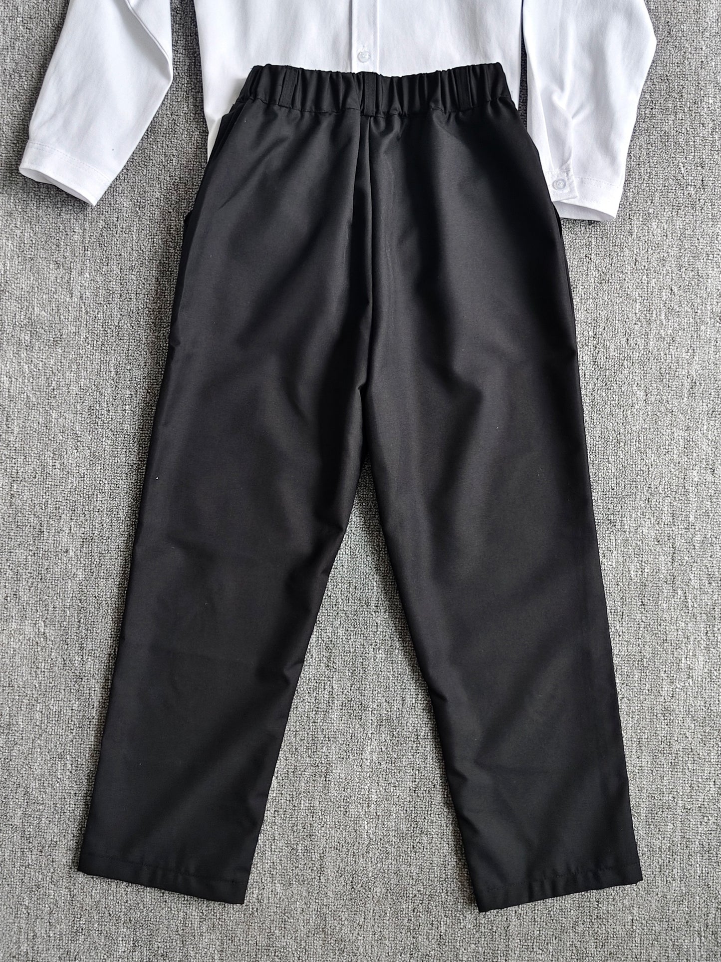 Boys Loose Fit Preppy School Dress Pants with Zipper Waist