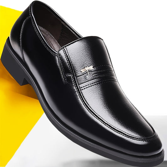 Men's Slip-On Business Casual Faux Leather Shoes - Comfortable Fit - ayq