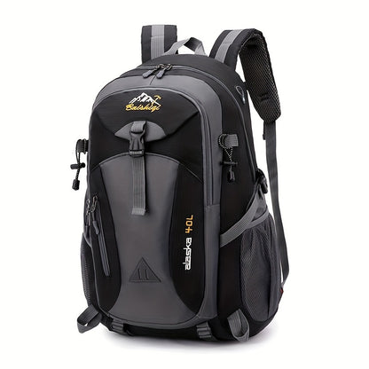 40L Black Oxford Backpack for Hiking, Travel & Outdoor Adventures - Lightweight, Durable with Adjustable Straps, Design, Perfect for Camping, Cycling & Student Use