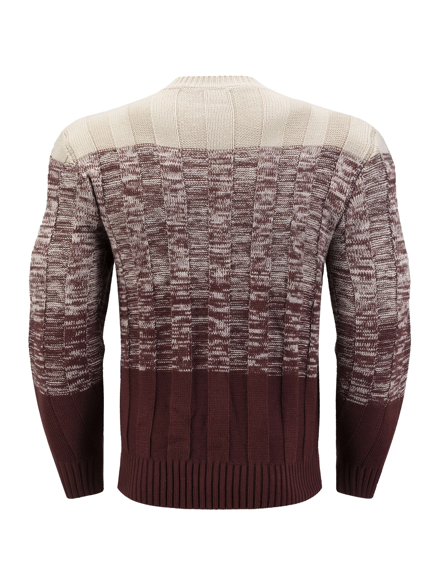 Men'S Sweater with a Round Neck, Featuring a Thickened Design for Autumn And Winter, Complex Patterns, Contrasting Stripes, And a Casual Retro Style in a Regular Fit, Knit