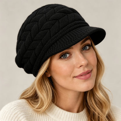 Vintage Knit Polyester Beret for All-Season Casual Wear